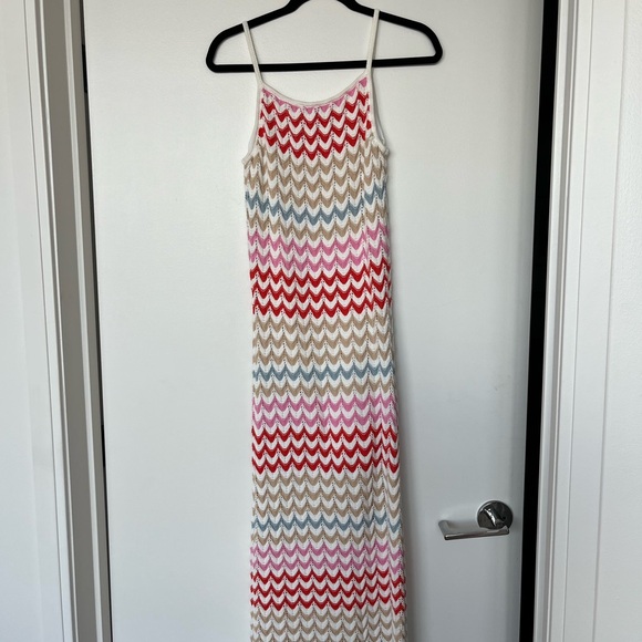 Rachel Zoe Red and Pink Chevron Knit Maxi Dress - Picture 4 of 4